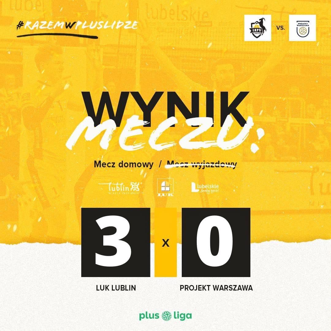 LUK Lublin – Projekt Warszawa 3:0
