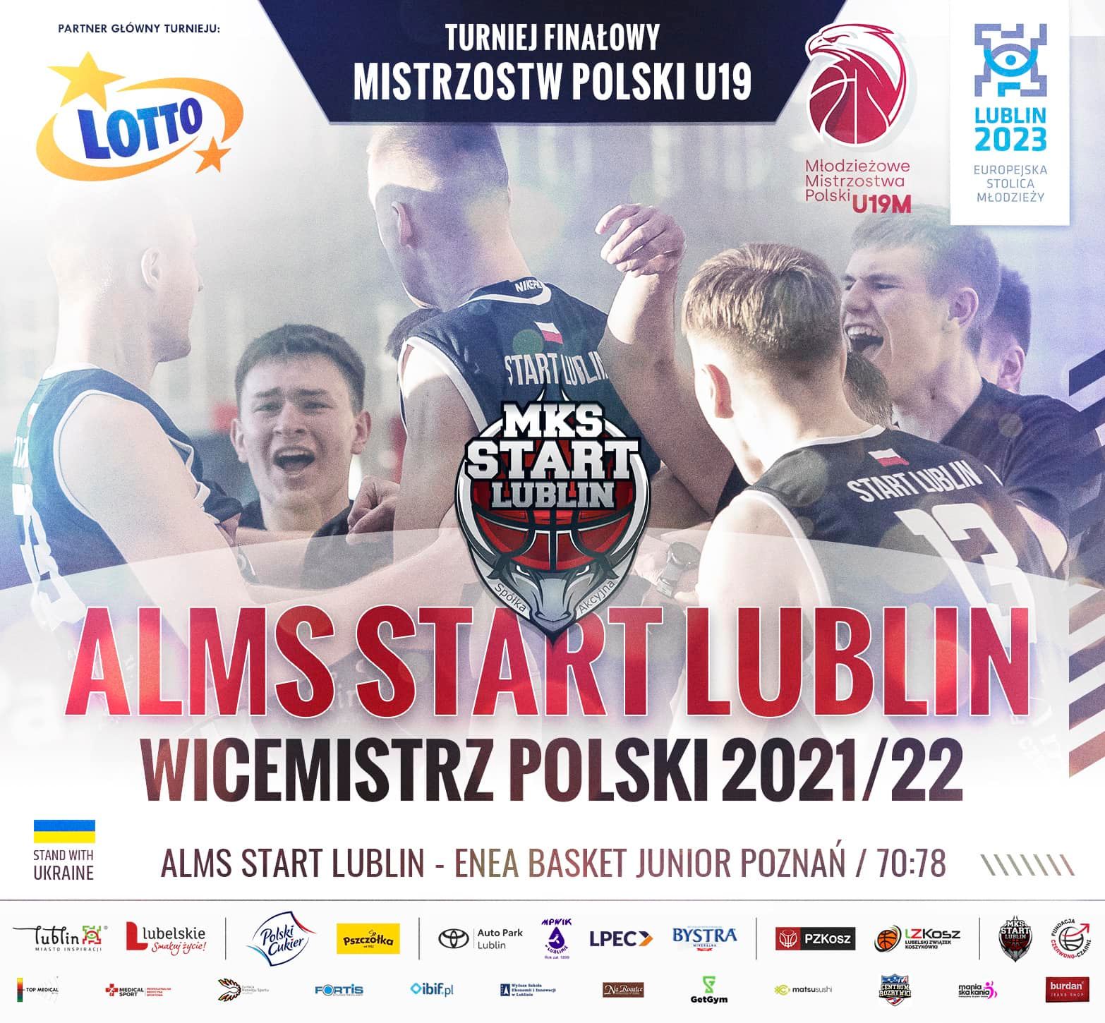 Koszykarze ALMS Start Lublin z tytułem wicemistrzów Polski juniorów U-19